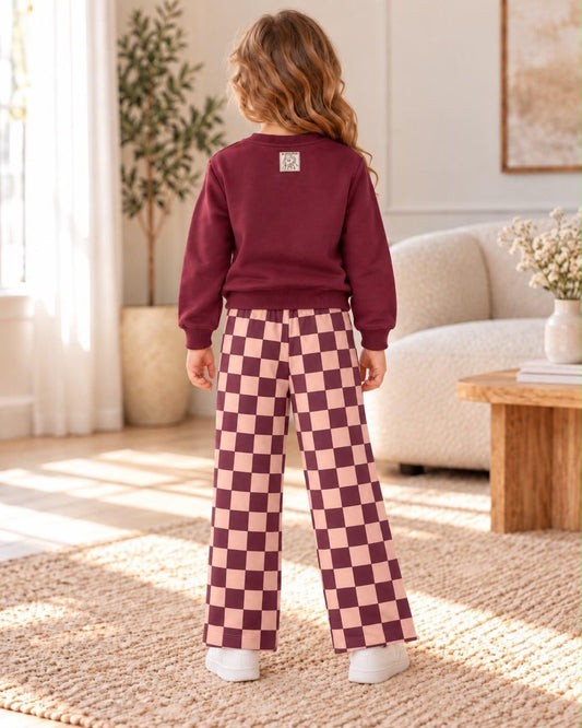 Paddington Ruby Purple Checkered Set - 2-8Y
