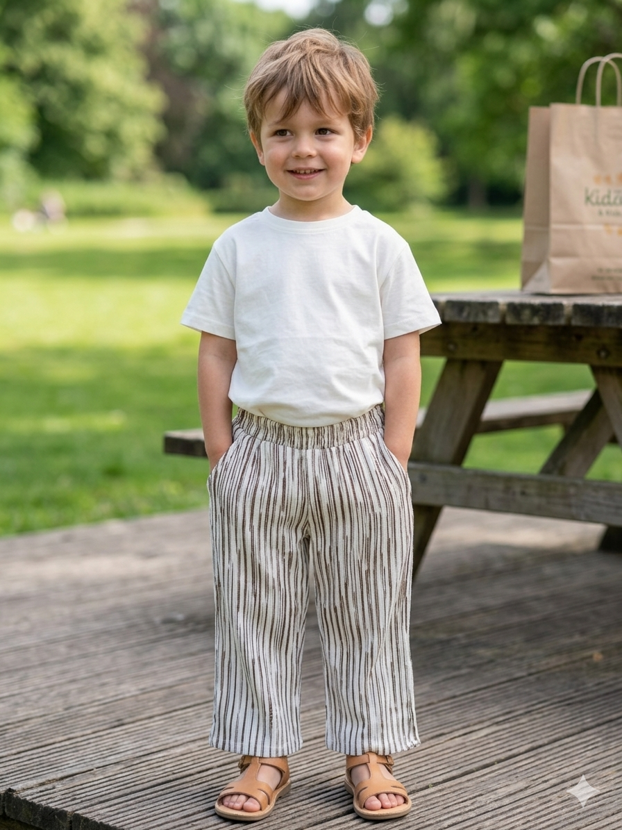 Striped Pants Black and Brown