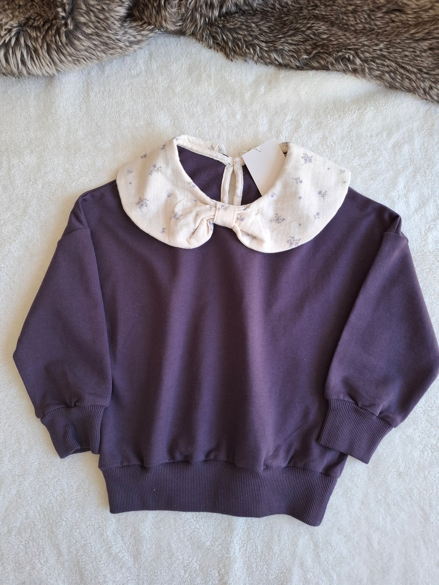 Lavender Flower Collar Pullover - 1-6Y