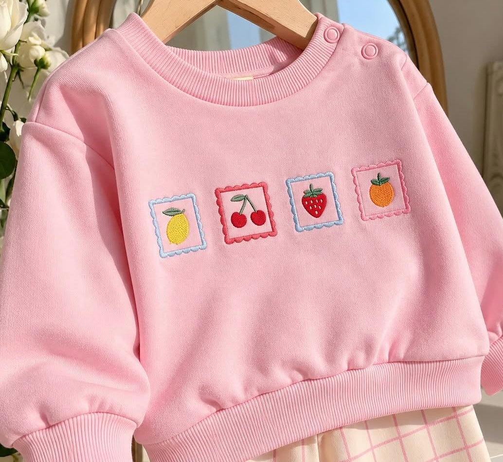 Fruity Vibes Pink Checkered Set - 6M-2Y