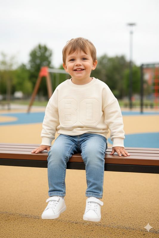 The 80 Style Pullover - Off-White/Beige/Nude Pink - 1-6Y