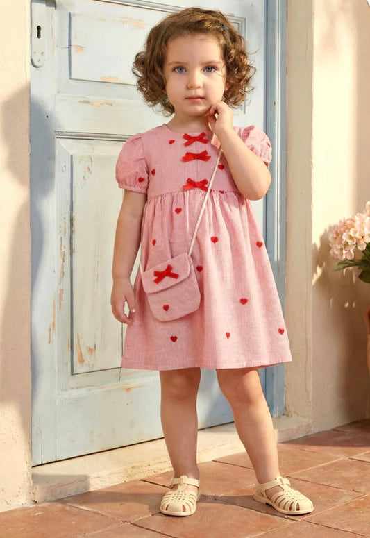 Heartfelt Bow Dress - 9M-4Y