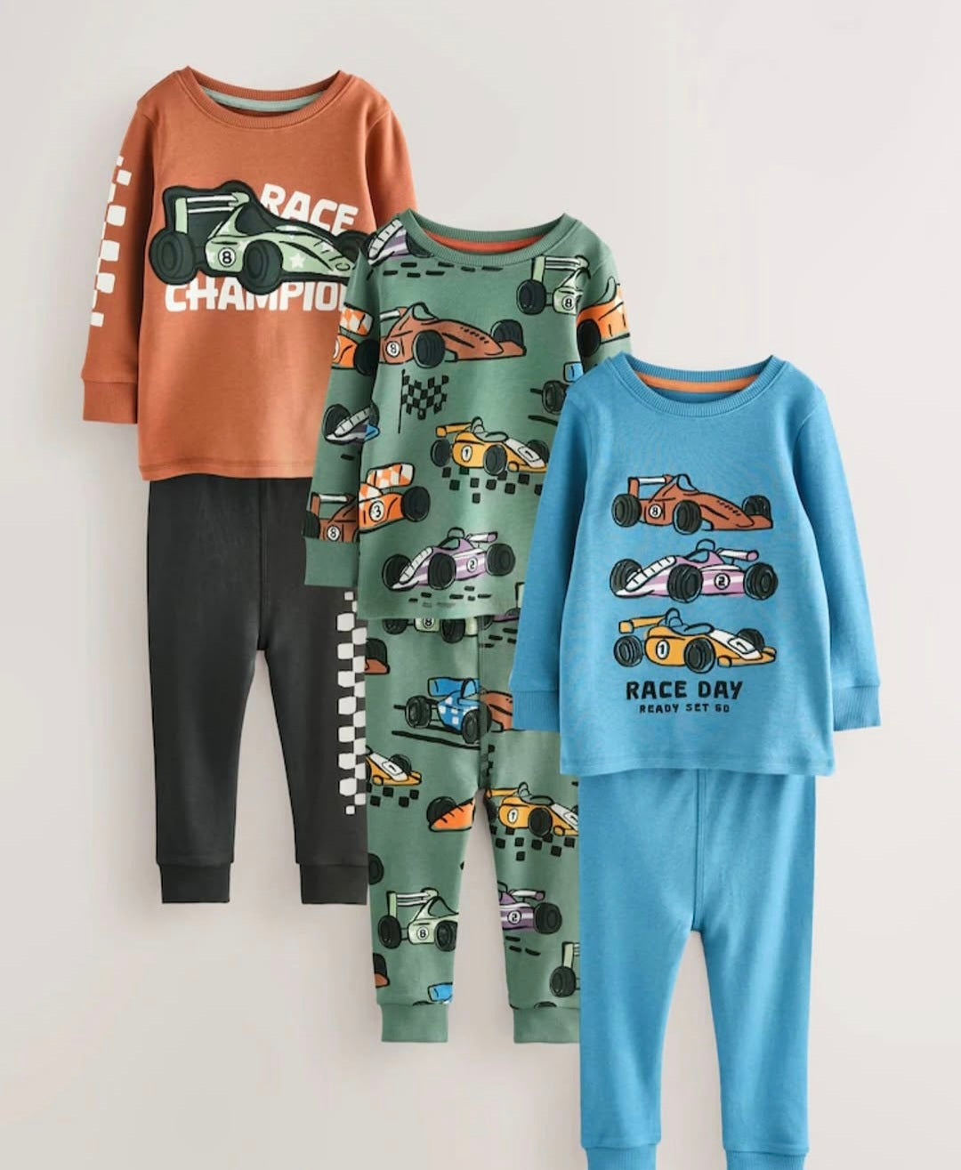 Colorful Cars Pyjamas - Blue/Orange/Green - 1-8Y