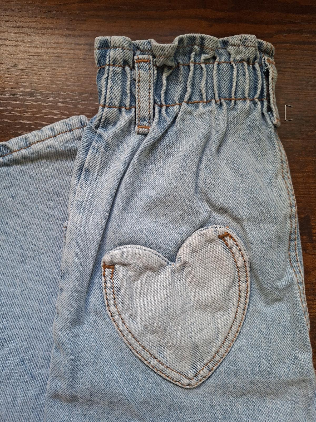 Light Blue Denim Pants with Heart Pockets - 18M-6Y