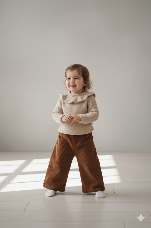 Thick Sweater & Wide Leg Pants Set - 3 Colors - 9M-3Y