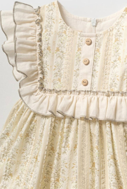 Ivory Meadow Ruffle Dress 9M-3Y
