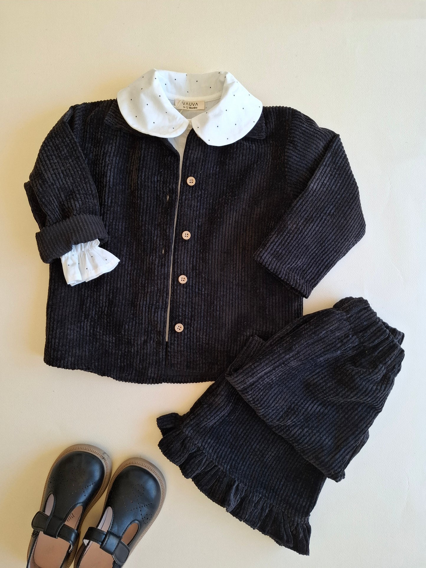 Vintage Ruffle Set - Black - 1-6Y