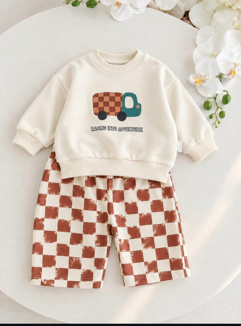 Truck Checkered Baby Set - 6M-2Y