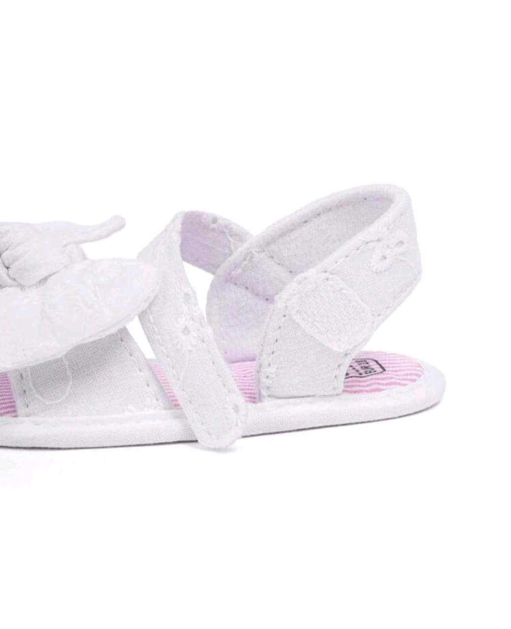 White Bow Sandals with Pink Inner