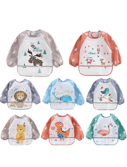 Waterproof Bibs - Long Sleeve (Animals)
