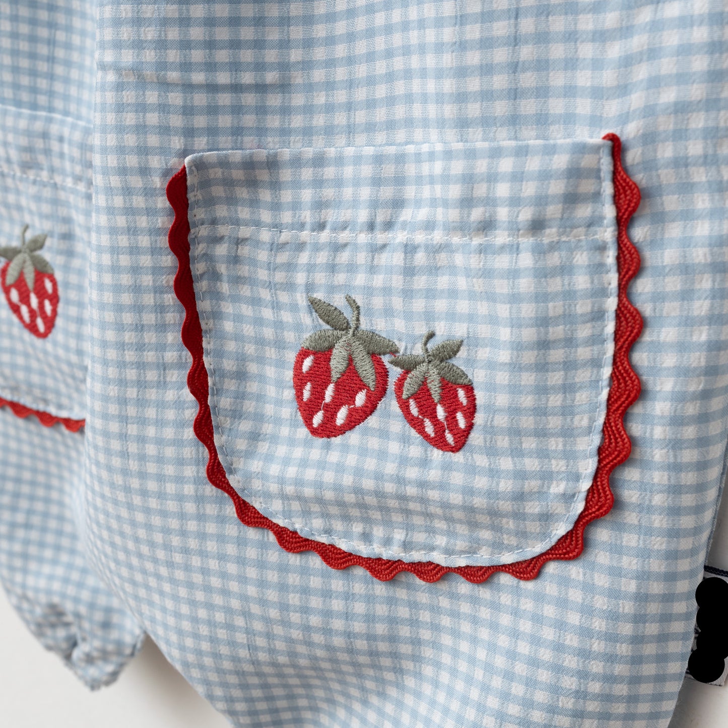 Strawberry Basket Romper with White Tshirt - Blue/Pink - 6-24M