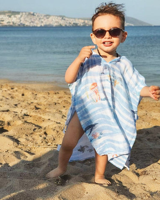 Muslin Hooded Poncho 1-5 y