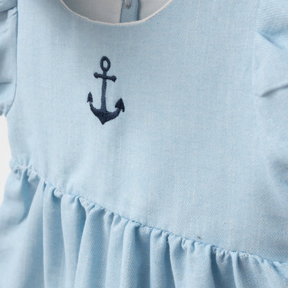 Sailor Dress with Detachable Collar - 3-18M