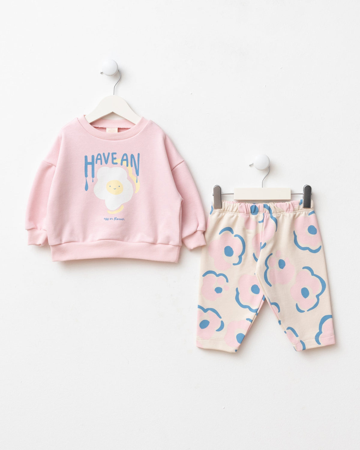 Floral Patterned Pants & Sweater Set - 6M-2Y
