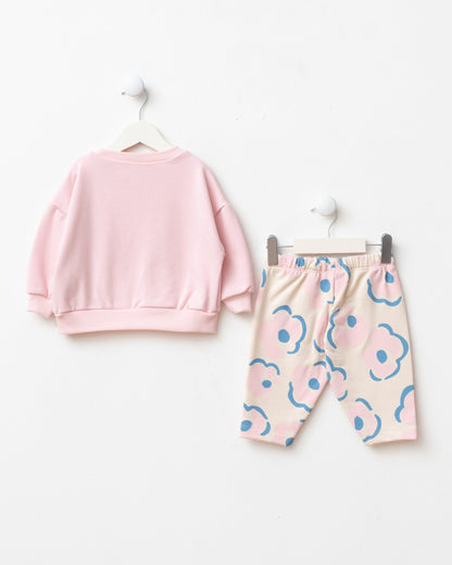 Floral Patterned Pants & Sweater Set - 6M-2Y
