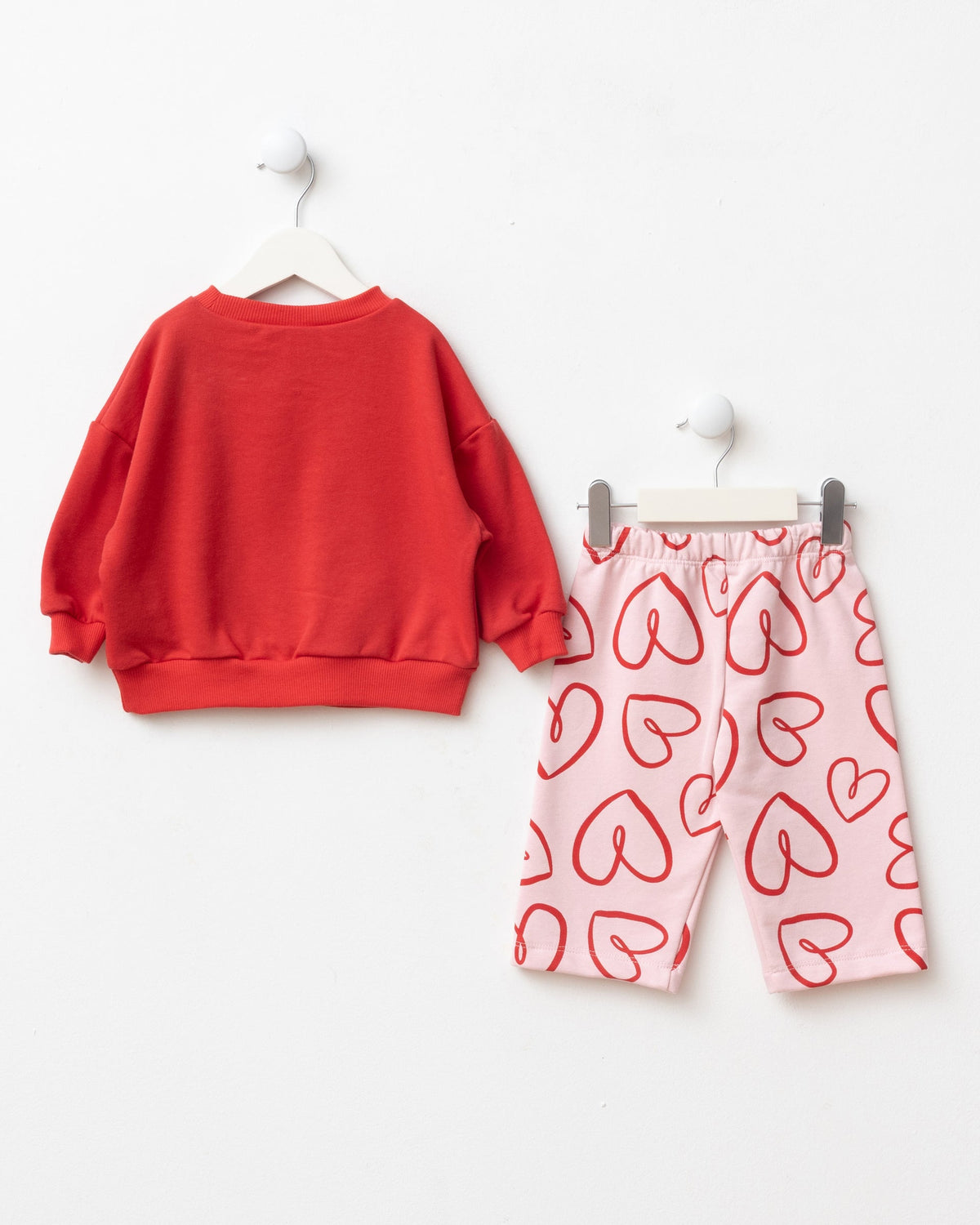 Heartful Pants & Sweater Set - Red/Pink/Purple - 6M-2Y