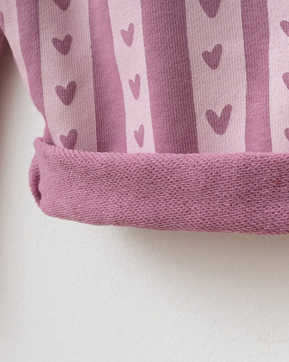 Heart Print with Love Detail Pants & Sweater Set - 6M-2Y