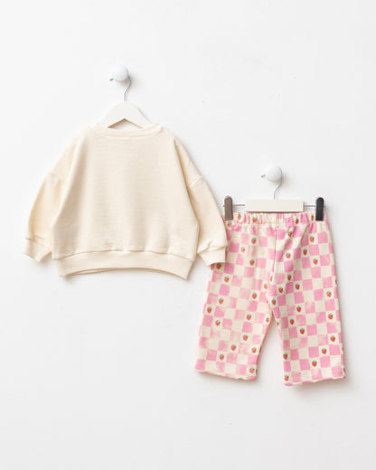 SUNDAY FUNDAY Pants & Sweater Set - Pink/Red/Blue - 6M-2Y