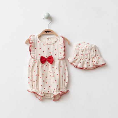 Heartful Romper with Hat - 3-18M