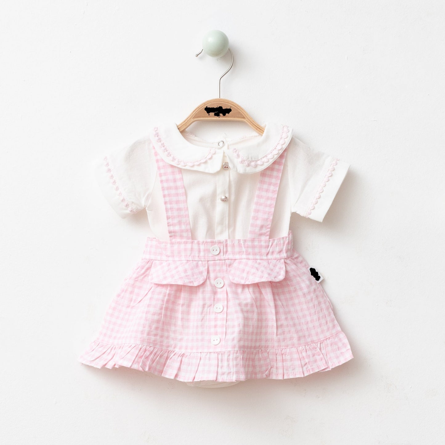 Pink Checkered Dress - 6-24M
