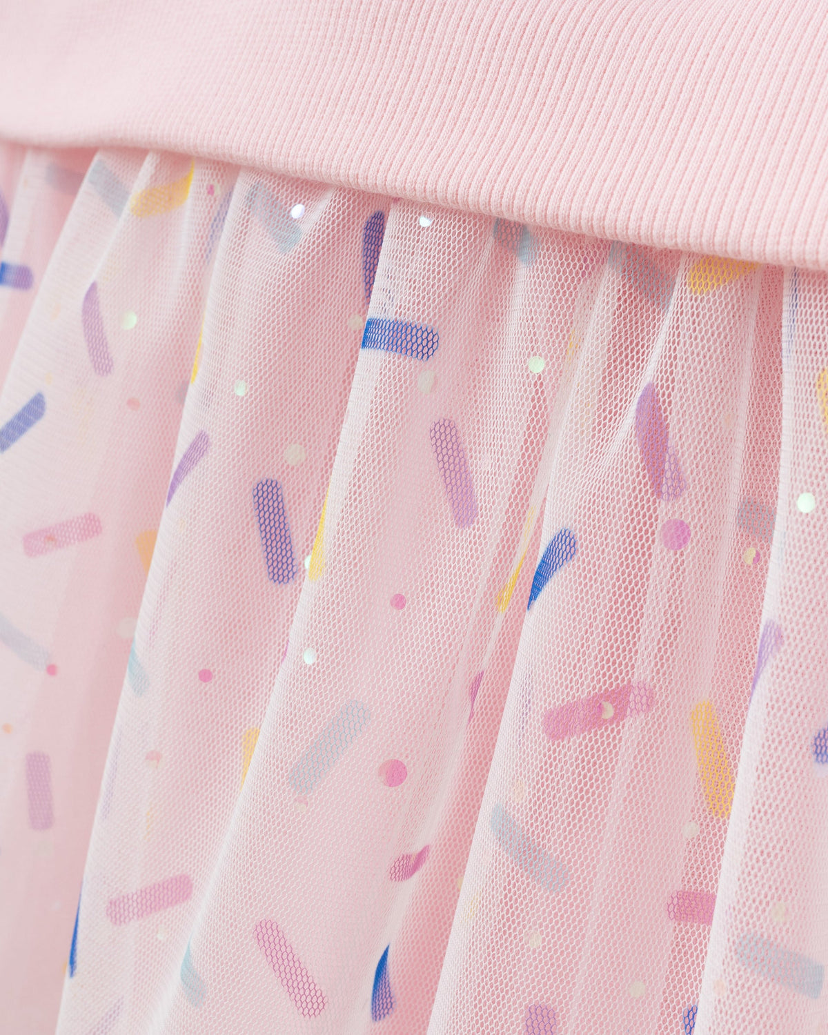 Dress Tulle with Sprinkles Print Detail - 3-7Y