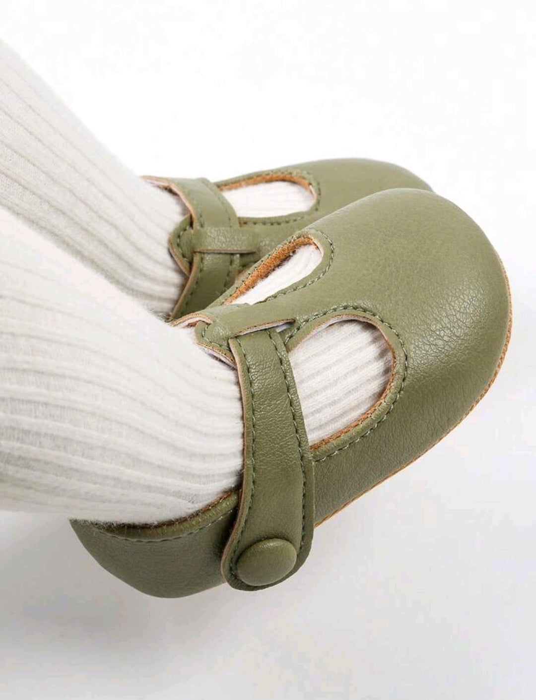 T-Strap Ballerina - Olive Green