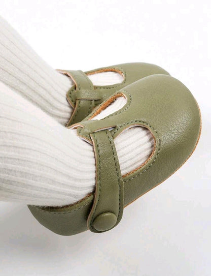 T-Strap Ballerina - Olive Green