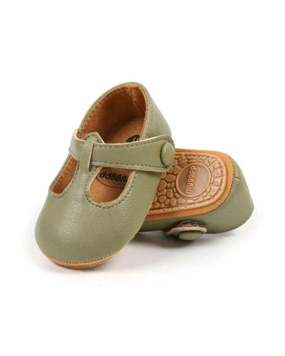 T-Strap Ballerina - Olive Green