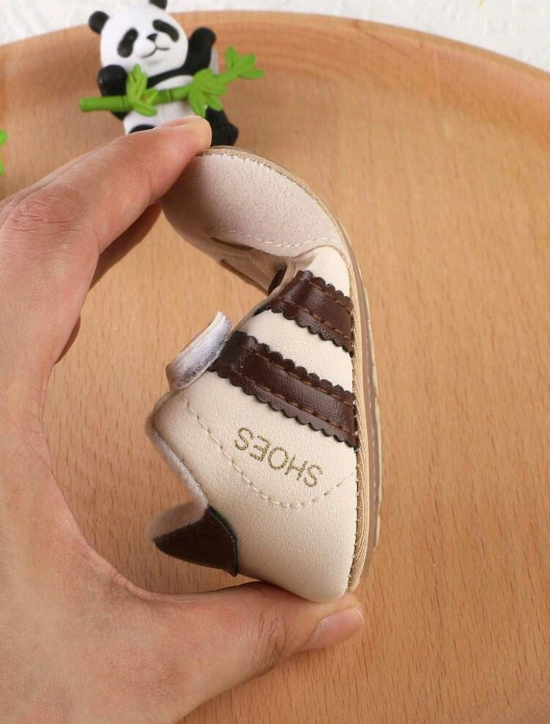 Sneakers with Coffee Brown Stripes