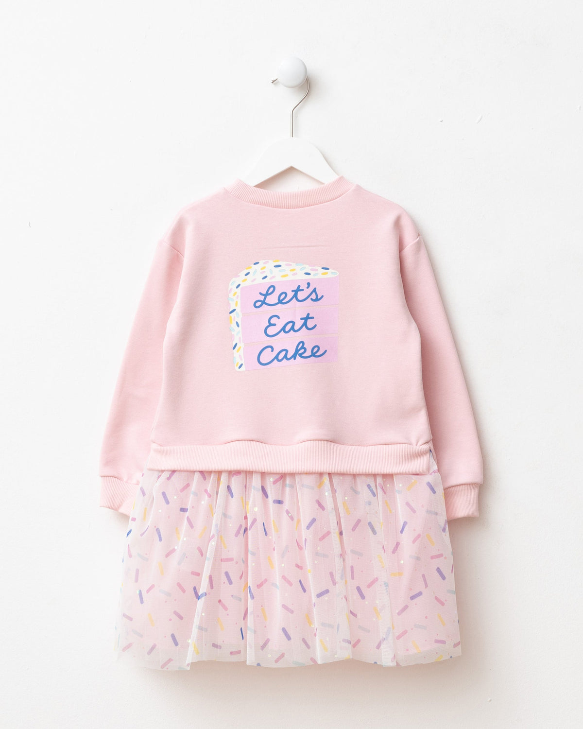 Dress Tulle with Sprinkles Print Detail - 3-7Y
