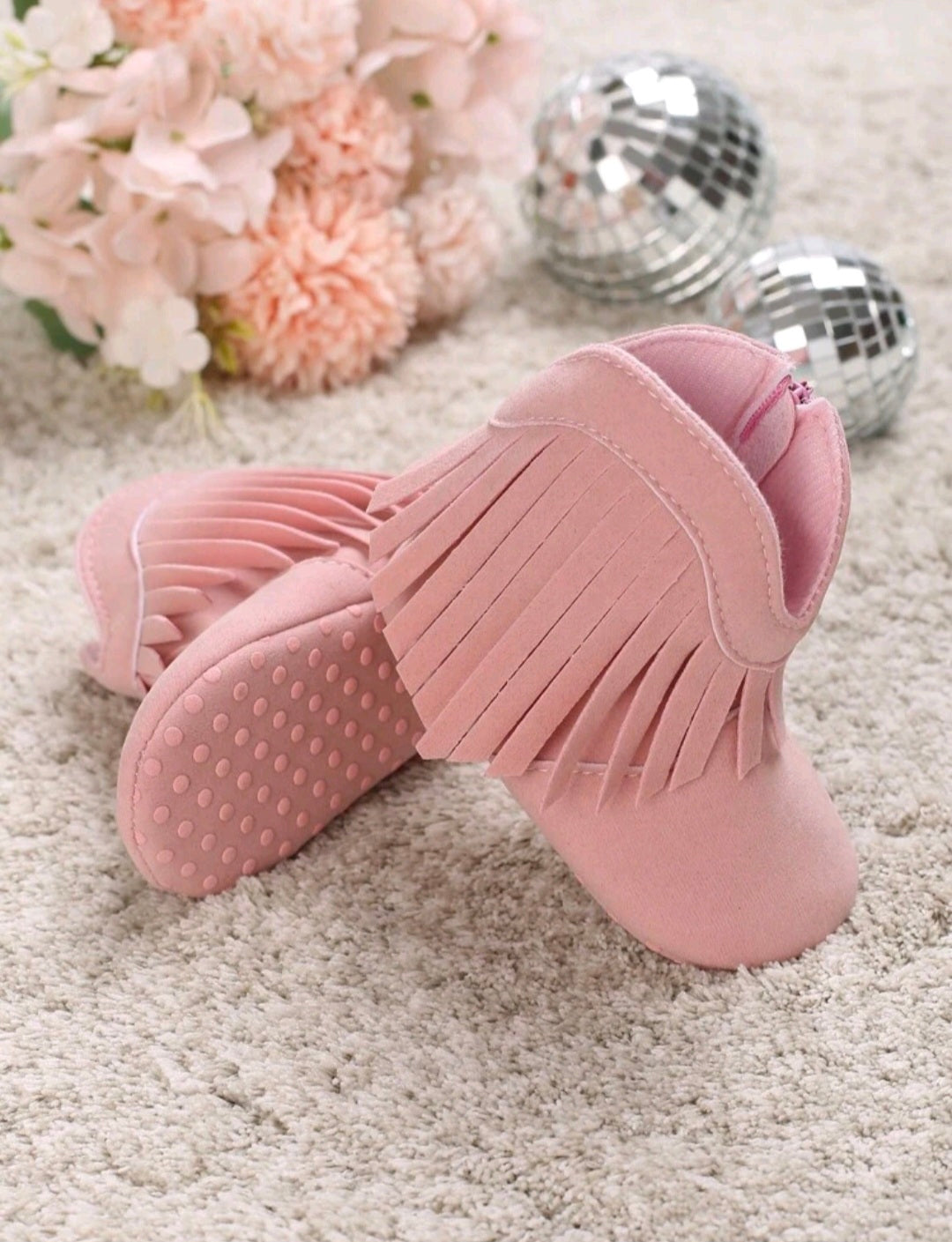 Cowboy Style Ankle Boots - Pink