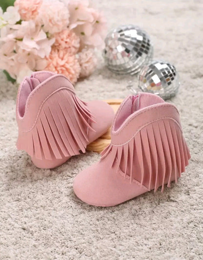 Cowboy Style Ankle Boots - Pink
