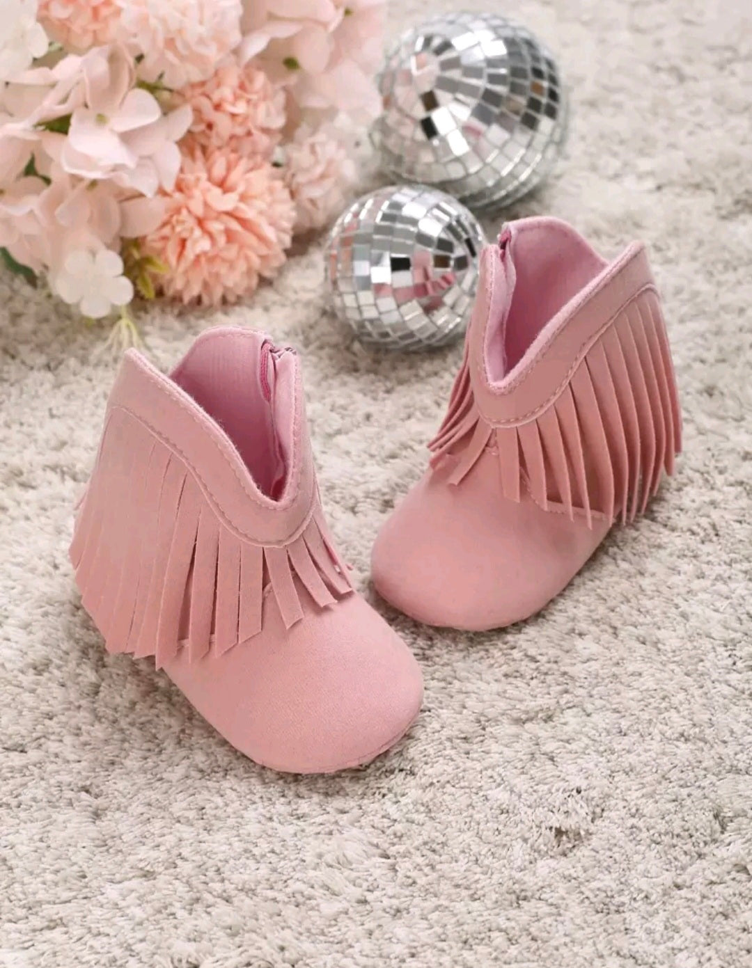 Cowboy Style Ankle Boots - Pink