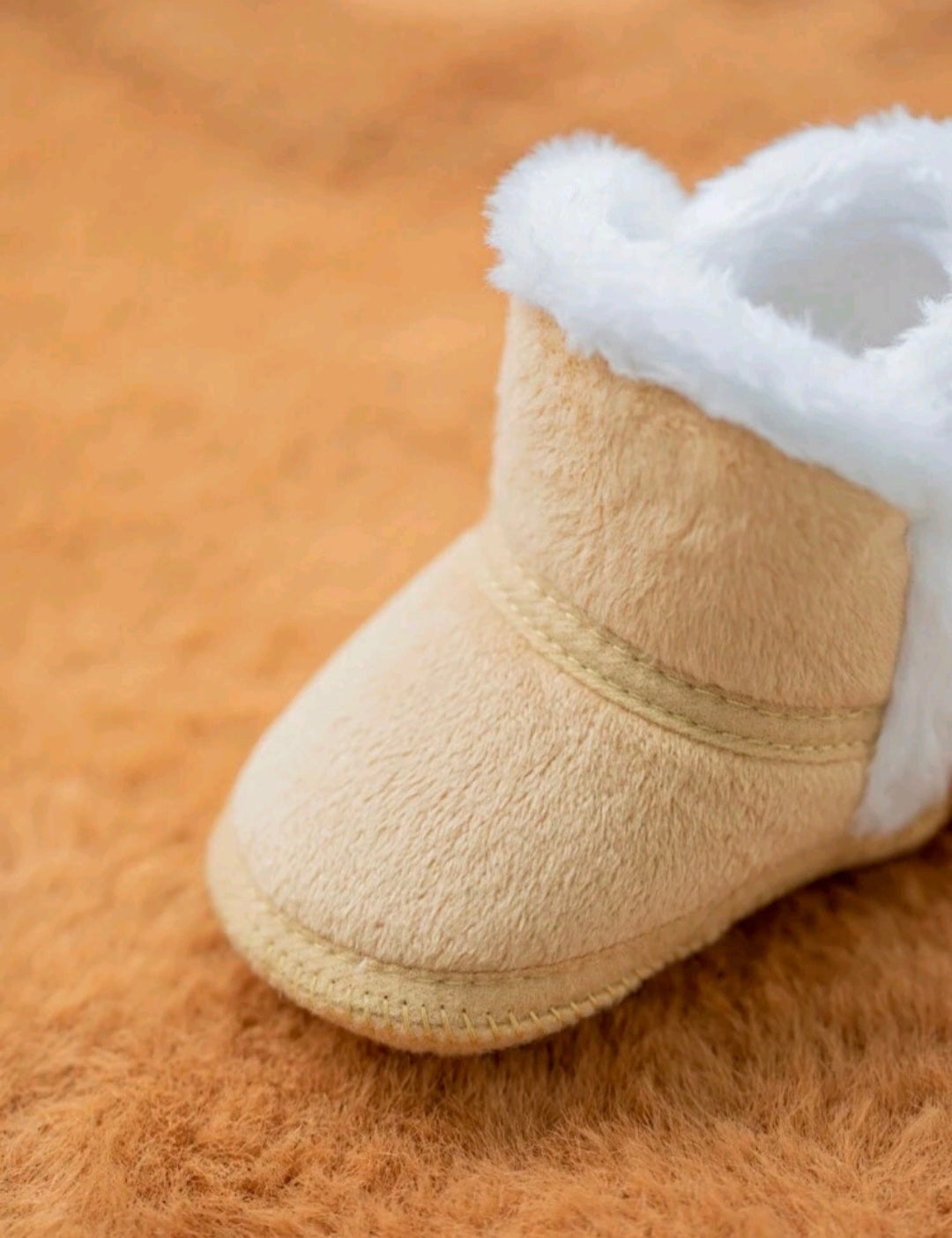 Warm Beige Boots with Bow