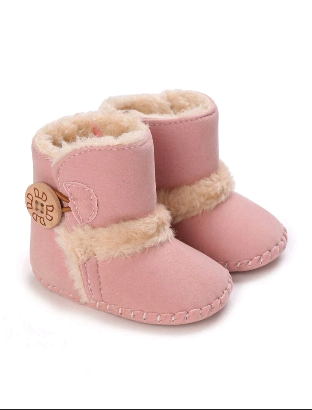 Warm Pink Boots with Button