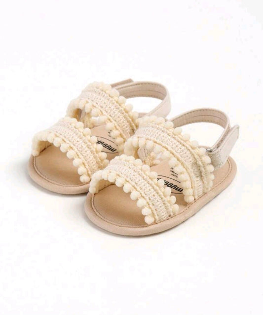 Beige Crochet Sandals