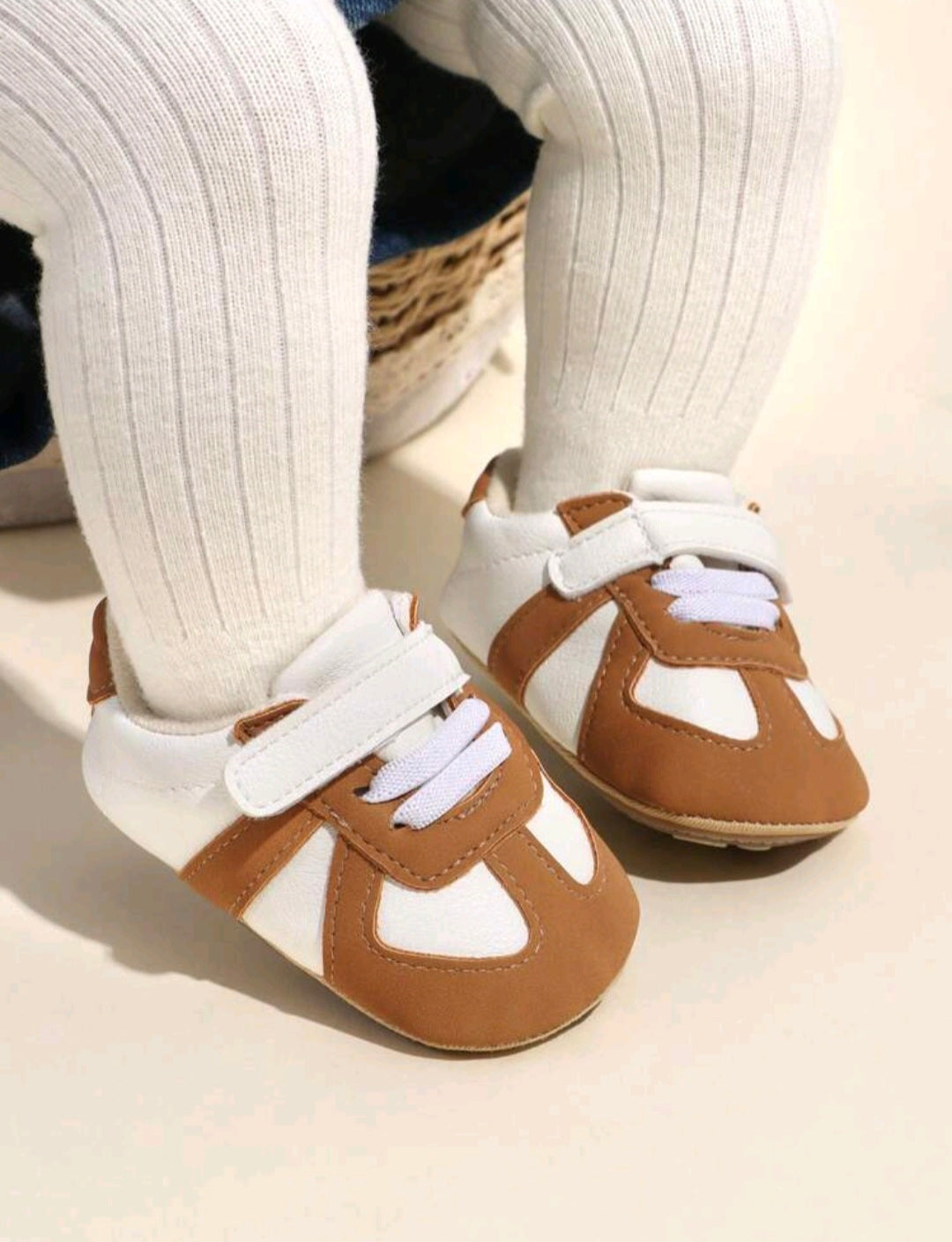 White And Brown Sneakers