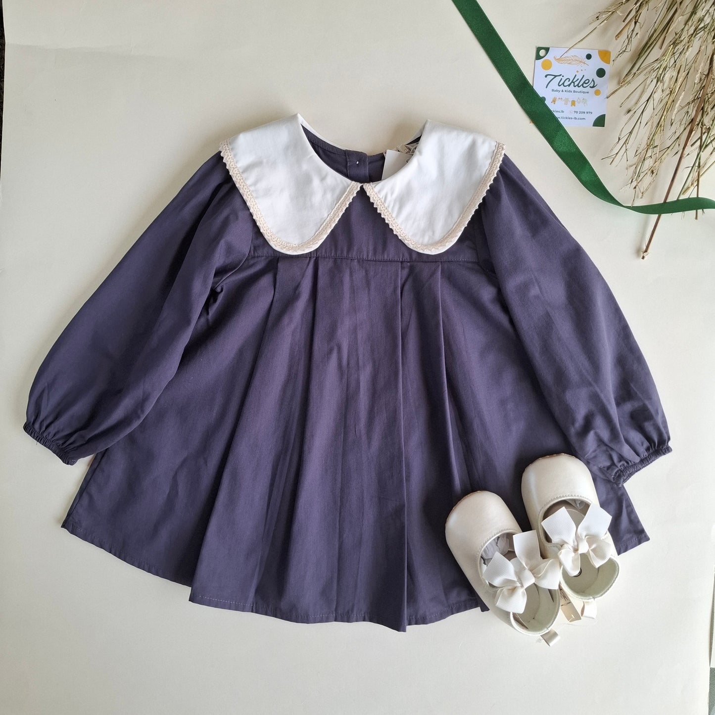 Michaella Dress -  Dark Purple - 1-6Y
