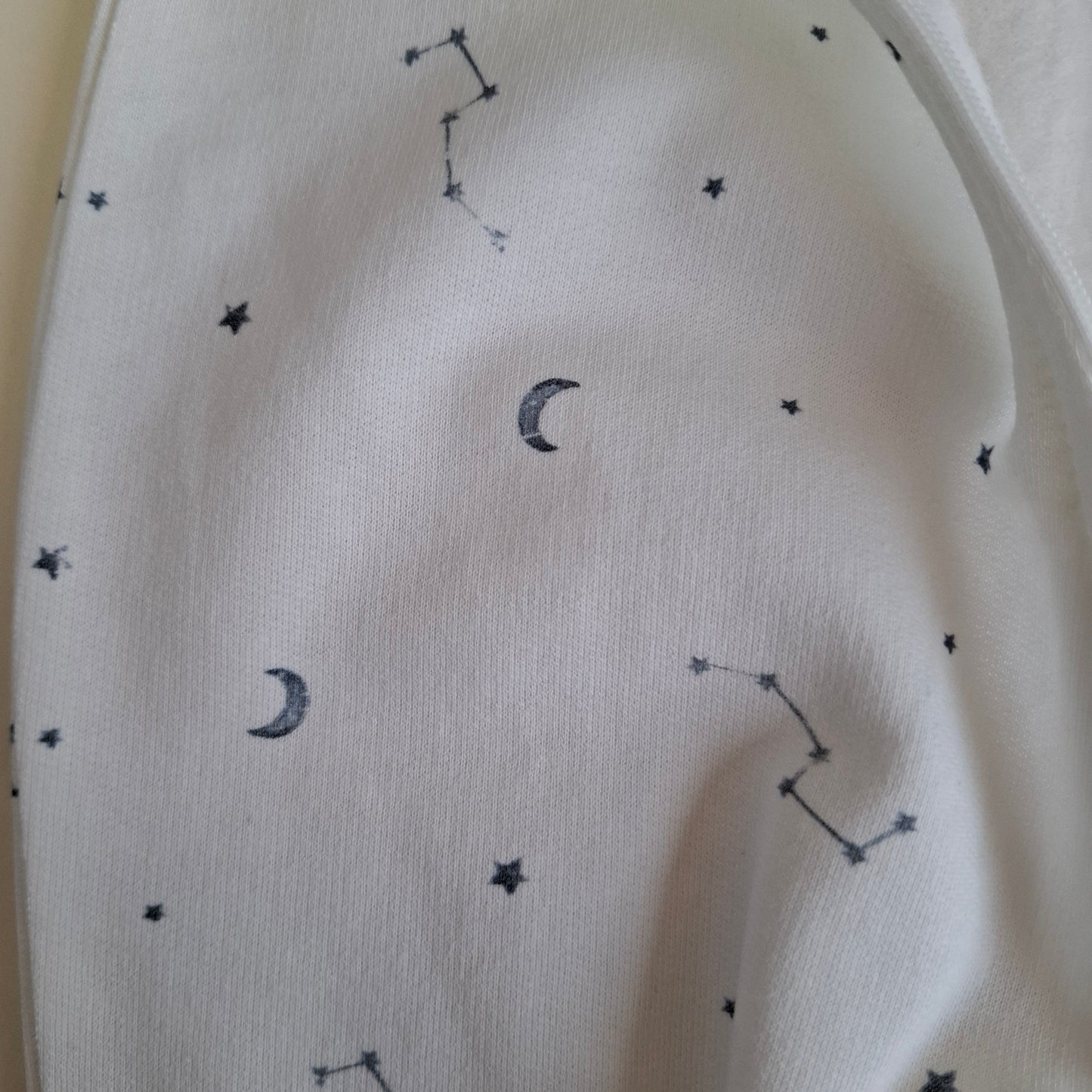 Zippered Fleeced Romper - White - 100% Organic Cotton - 3-24M