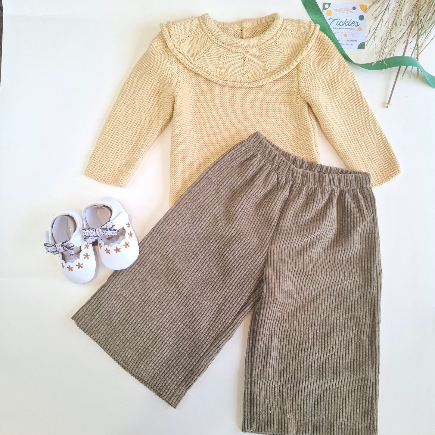 Thick Sweater & Wide Leg Pants Set - 3 Colors - 9M-3Y