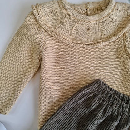 Thick Sweater & Wide Leg Pants Set - 3 Colors - 9M-3Y