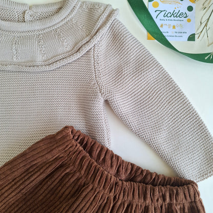 Thick Sweater & Wide Leg Pants Set - 3 Colors - 9M-3Y