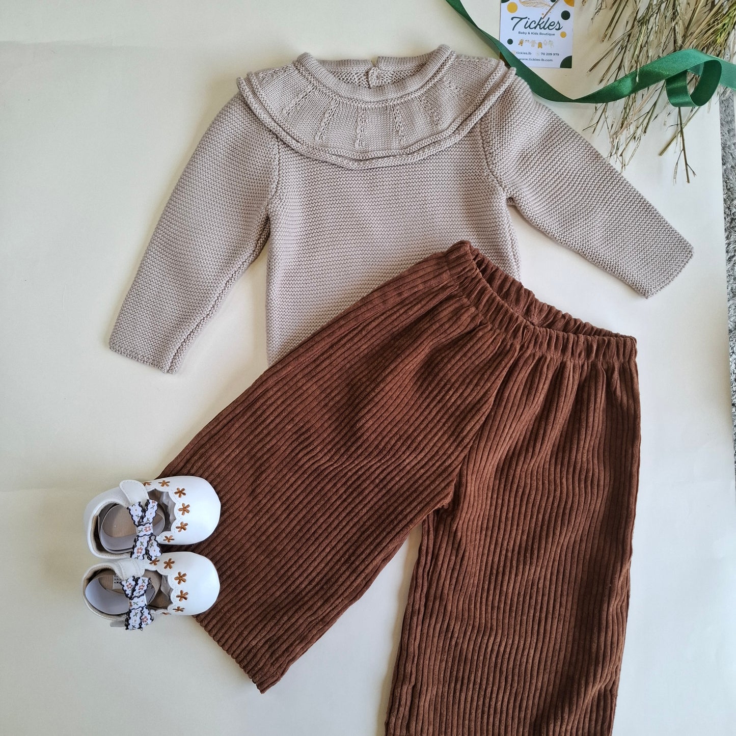 Thick Sweater & Wide Leg Pants Set - 3 Colors - 9M-3Y