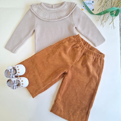 Thick Sweater & Wide Leg Pants Set - 3 Colors - 9M-3Y