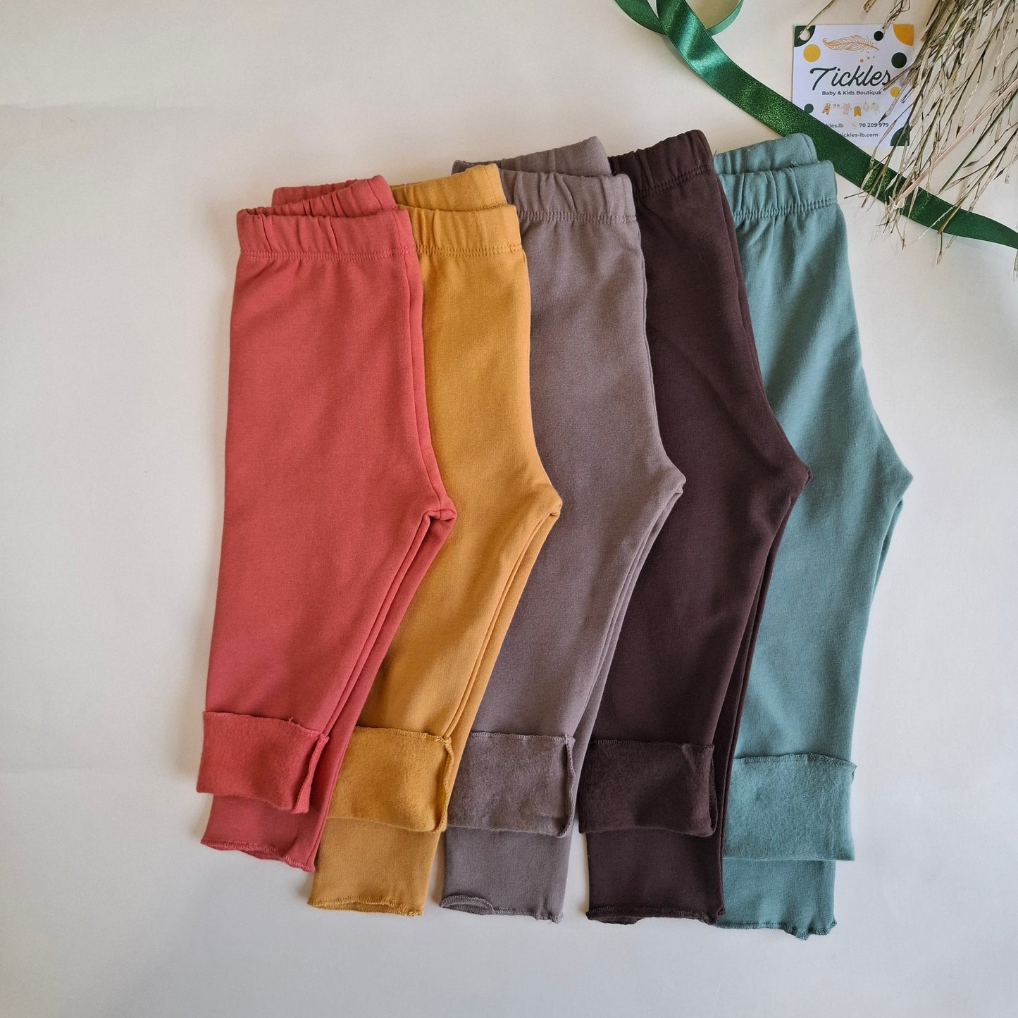 Floral Waffle Sweater & Legging - Green/Brown/Yellow/Orange/Light Brown - 9M-4Y