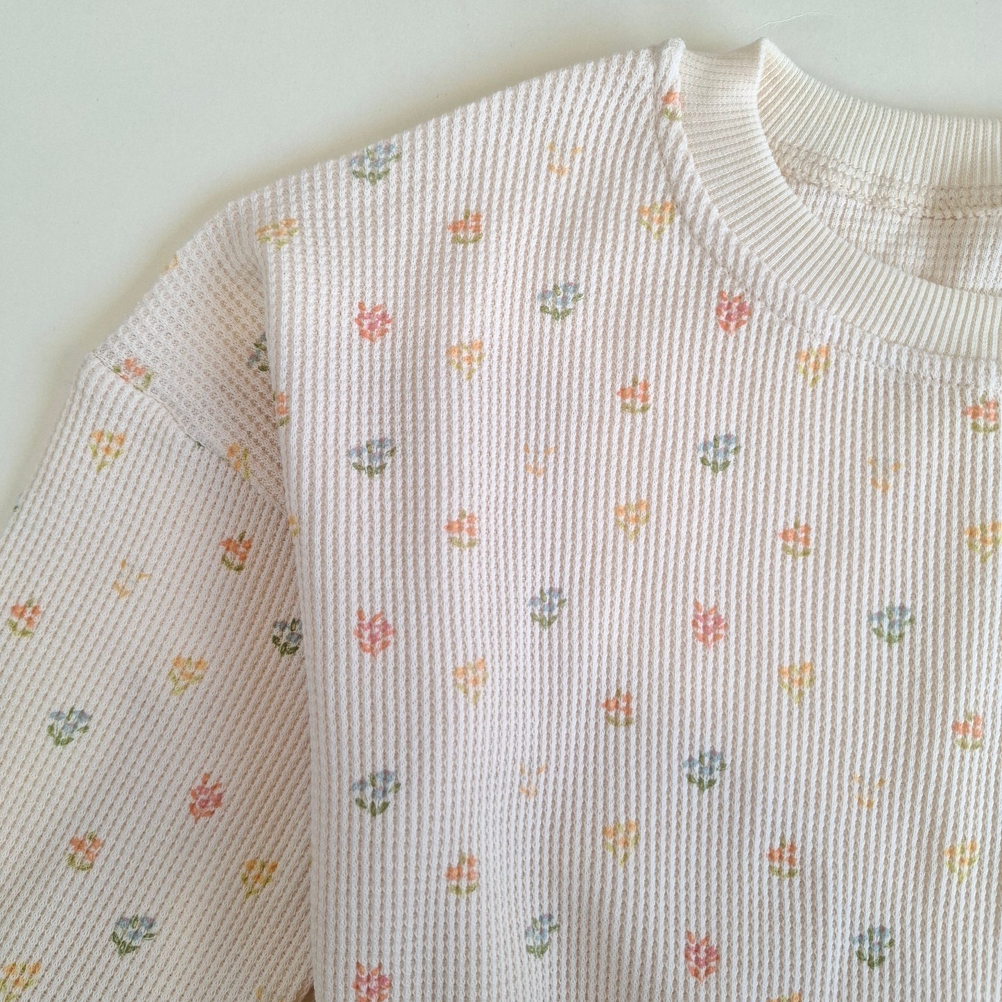 Floral Waffle Sweater & Legging - Green/Brown/Yellow/Orange/Light Brown - 9M-4Y