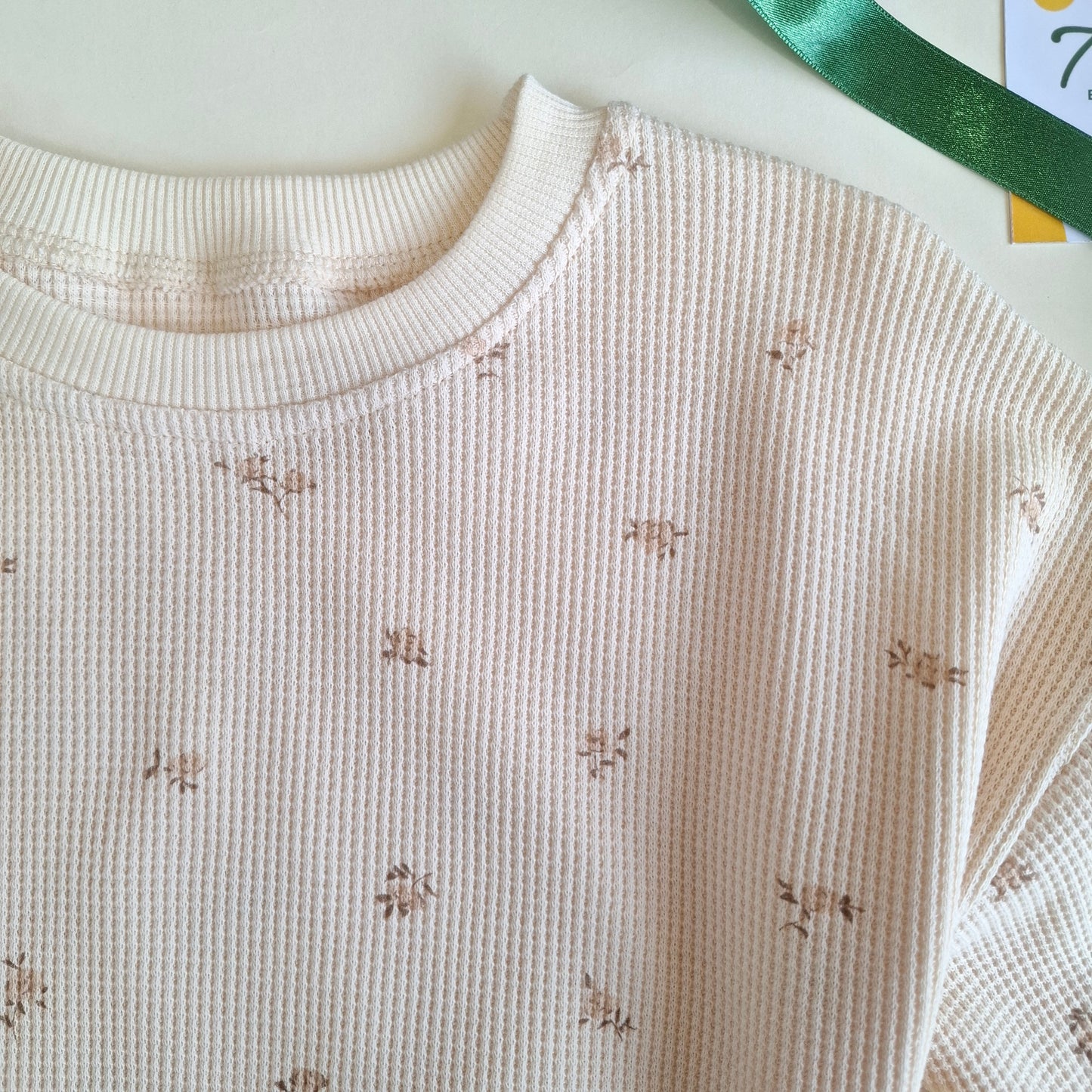 Floral Waffle Sweater & Legging - Green/Brown/Yellow/Orange/Light Brown - 9M-4Y