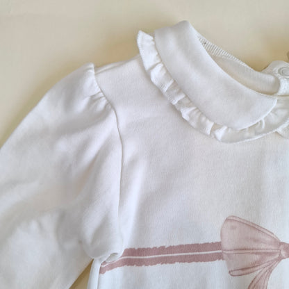 Sweatshirt & Pants Ribbon Set - Pink-Powder - 100% Organic Cotton - 3-24M