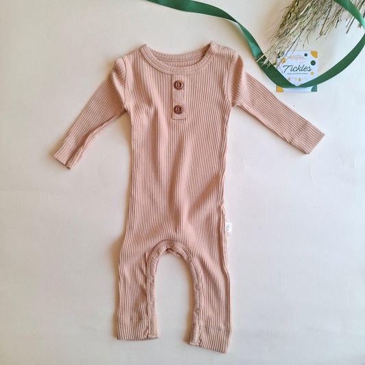 Long Sleeve Romper - Salmon - 0-24M