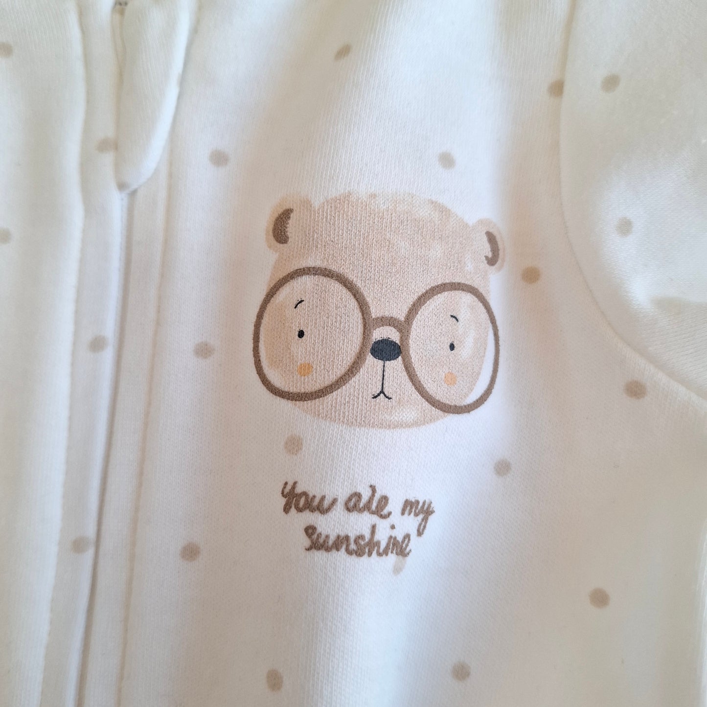 Zippered Romper Bear - 100% Organic Cotton - 3-24M